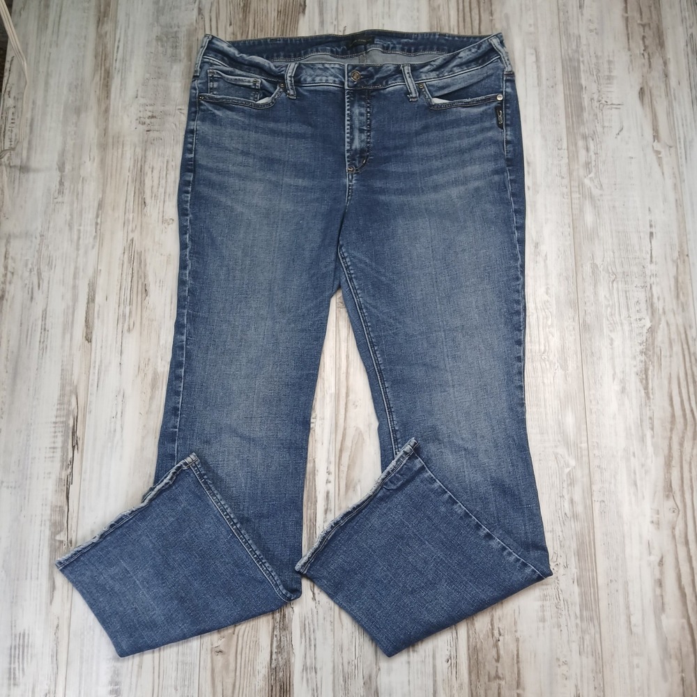 Silver Jeans Co Avery Slim Bootcut Jeans Blue W94627SDG332 SZ 18 L33 - Picture 2 of 11